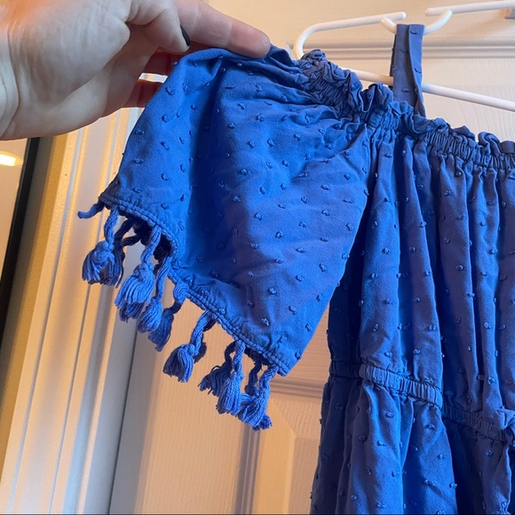 Blue cold shoulder flare girls dress Art Class xs 4/5 - Picture 4 of 5